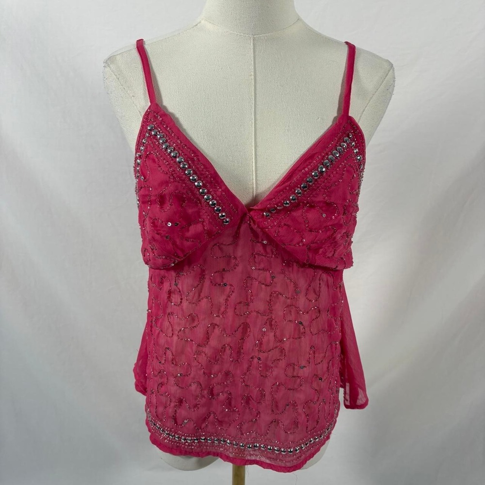 Live 4 Truth pink beaded cami top size medium y2k fairy going out